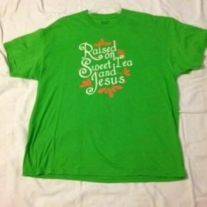 Adult Woman T-Shirt Raised on Sweet Tea and Jesus"